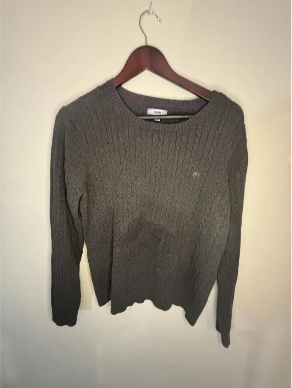 Izod Men's Grey and Green Jumper